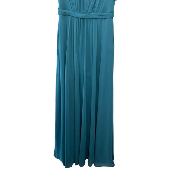 Azazie Daphne Bridesmaid Dress Peacock Teal Blue Green Maxi Gown NWT Size A12 - Picture 7 of 16